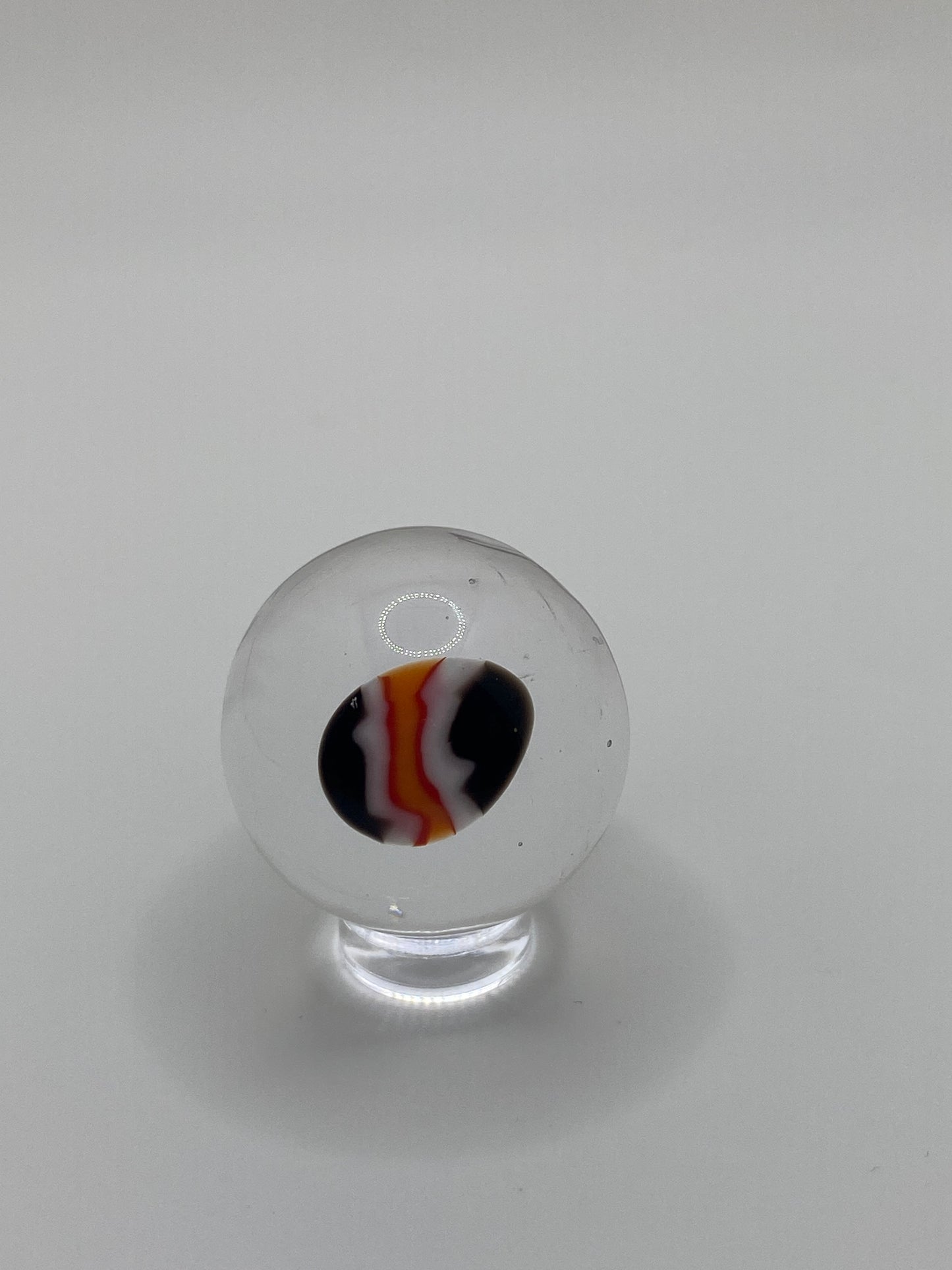 Black, Red & Orange Single Murrine Marble