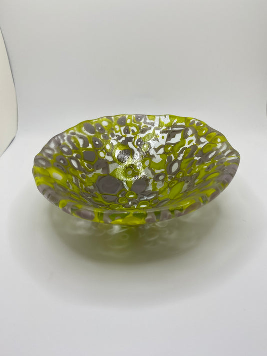 Gray and Chartreuse Murrine Bowl
