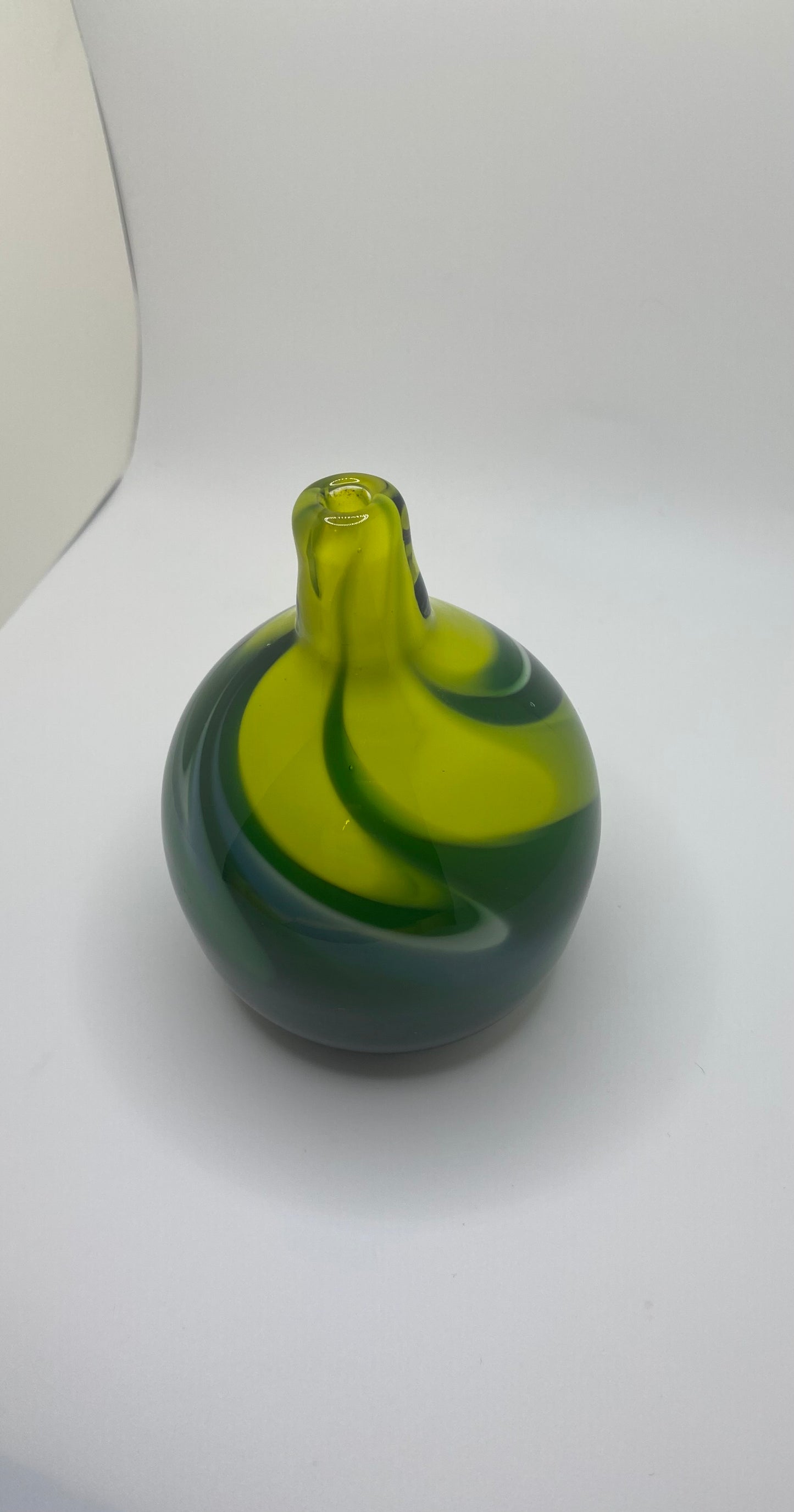 Green Swirl Round Bud Vase