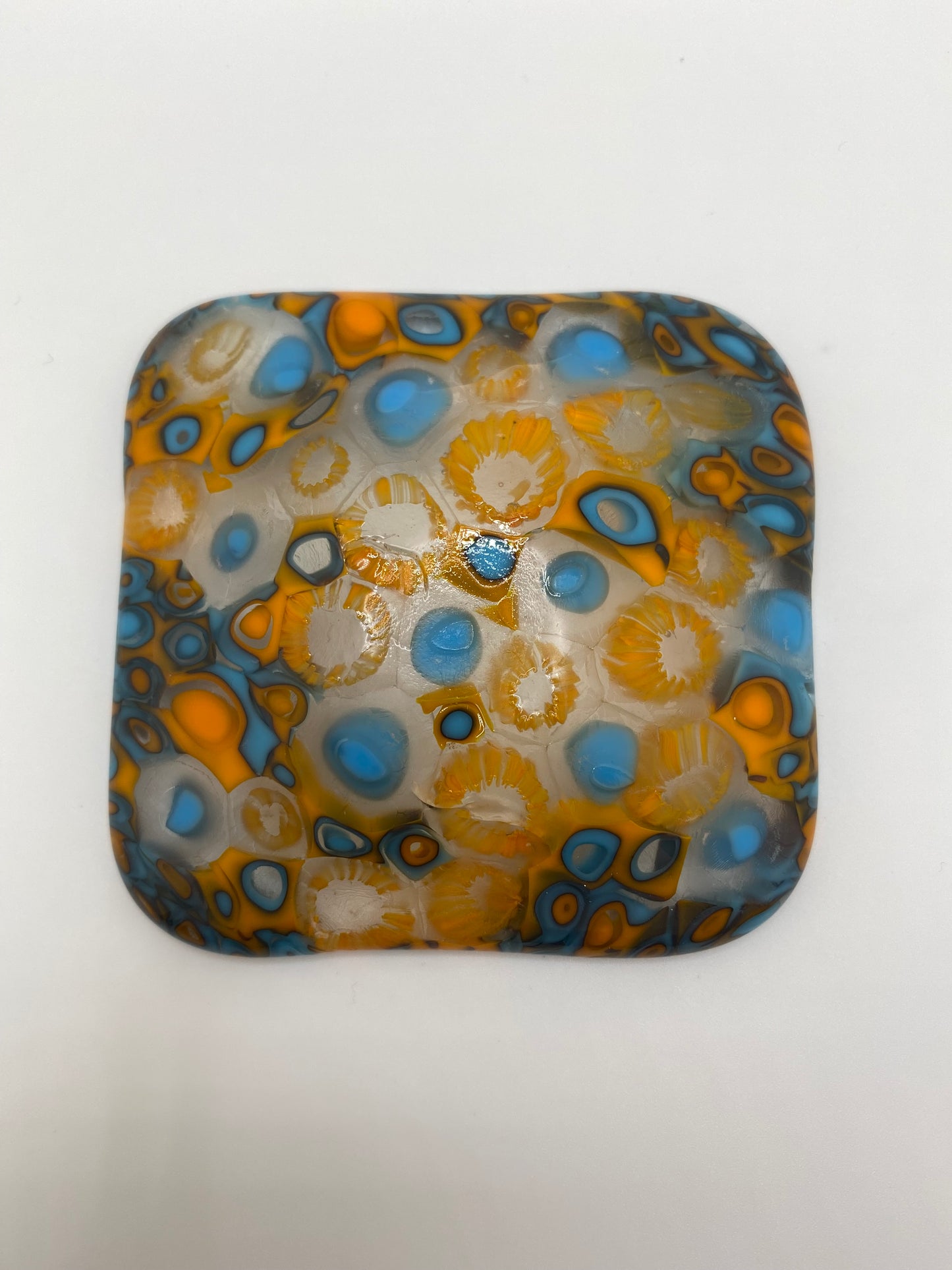 Blue & Orange Murrine Plate (small)