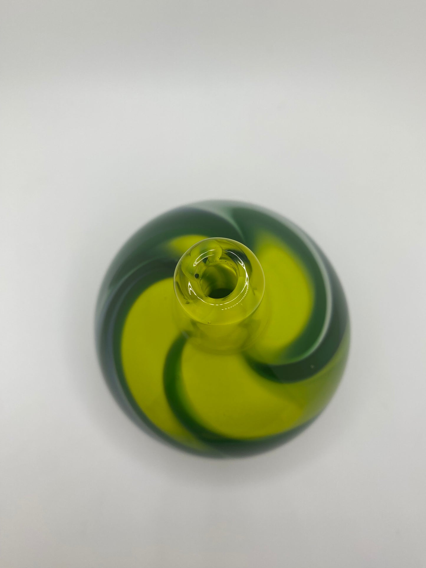 Green Swirl Round Bud Vase