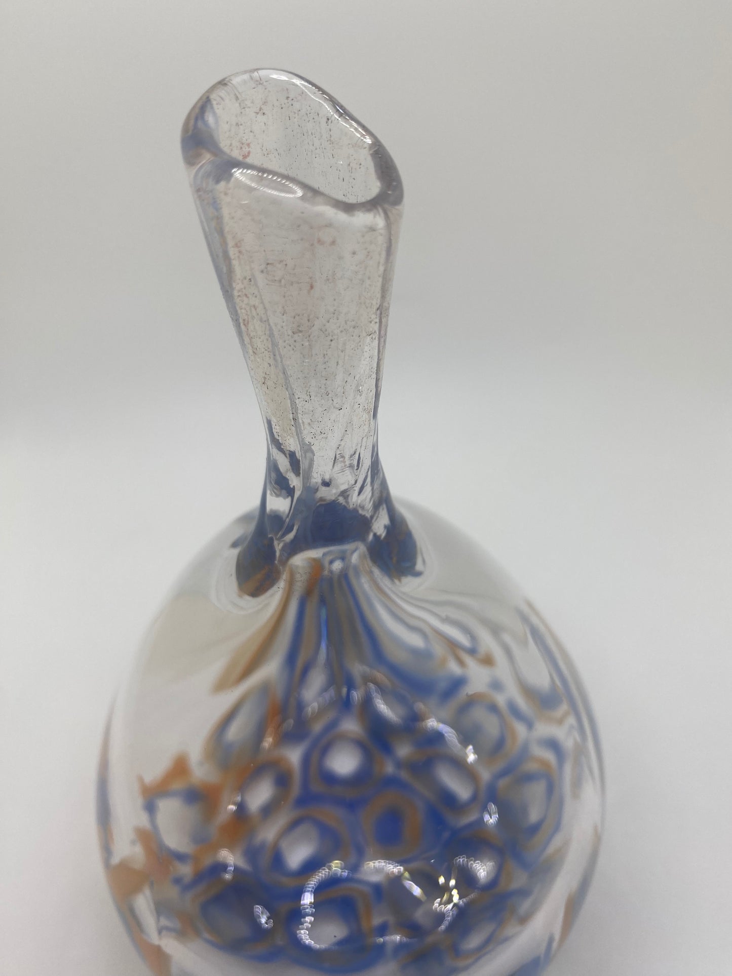 Blue and Orange Murrine Neck Vase