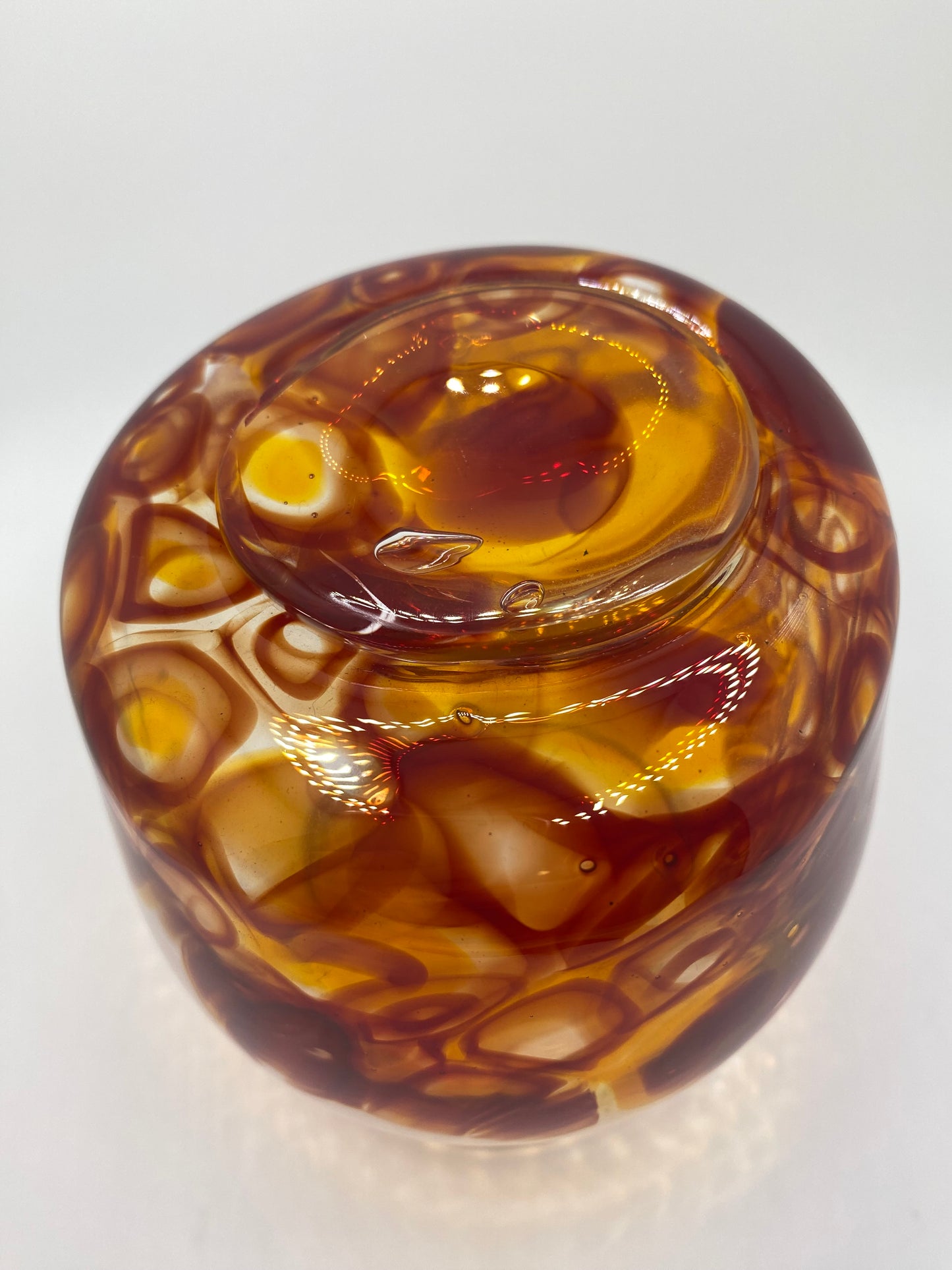 Red and Amber Murrine Vase