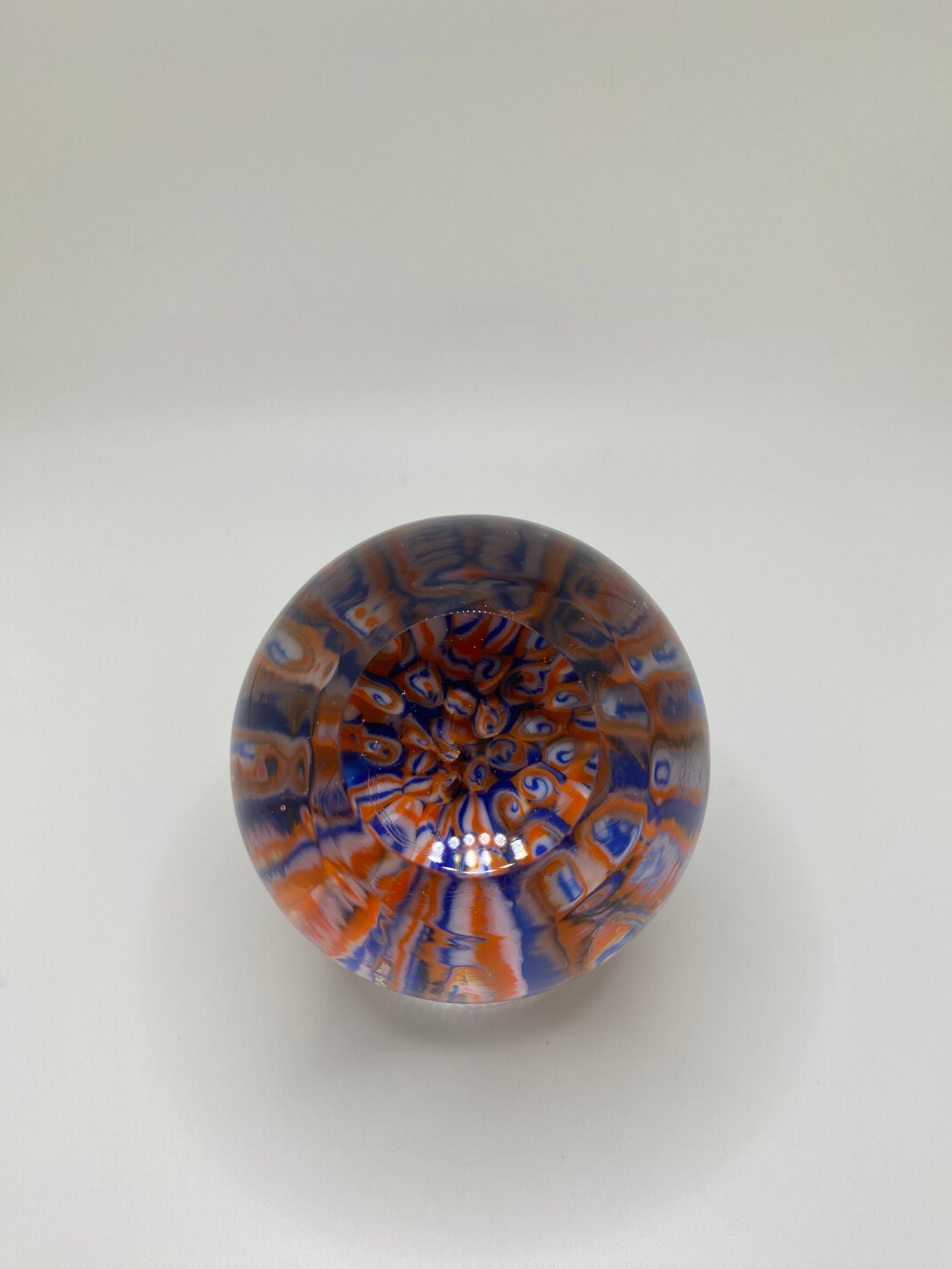 Single Lens Blue & Orange Murrine Marble