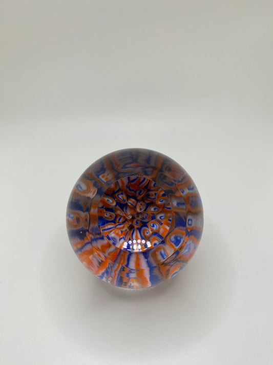 Single Lens Blue & Orange Murrine Marble