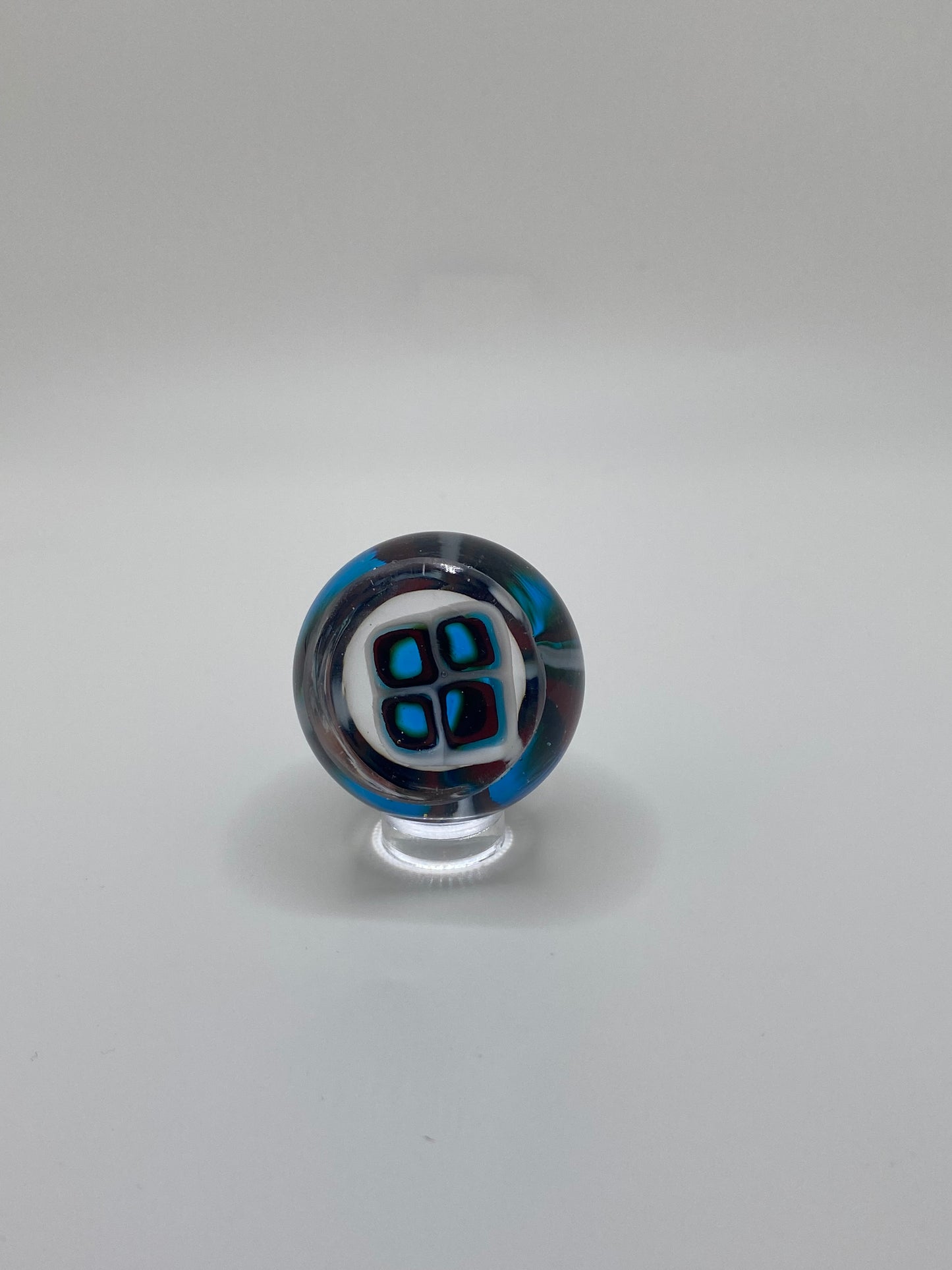 Red & Blue Square 4 Murrine Marble