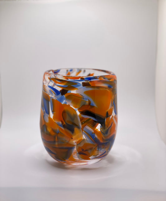 Blue and Orange Murrine Vase