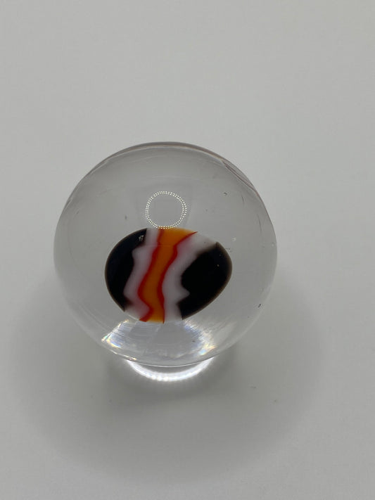 Black, Red & Orange Single Murrine Marble