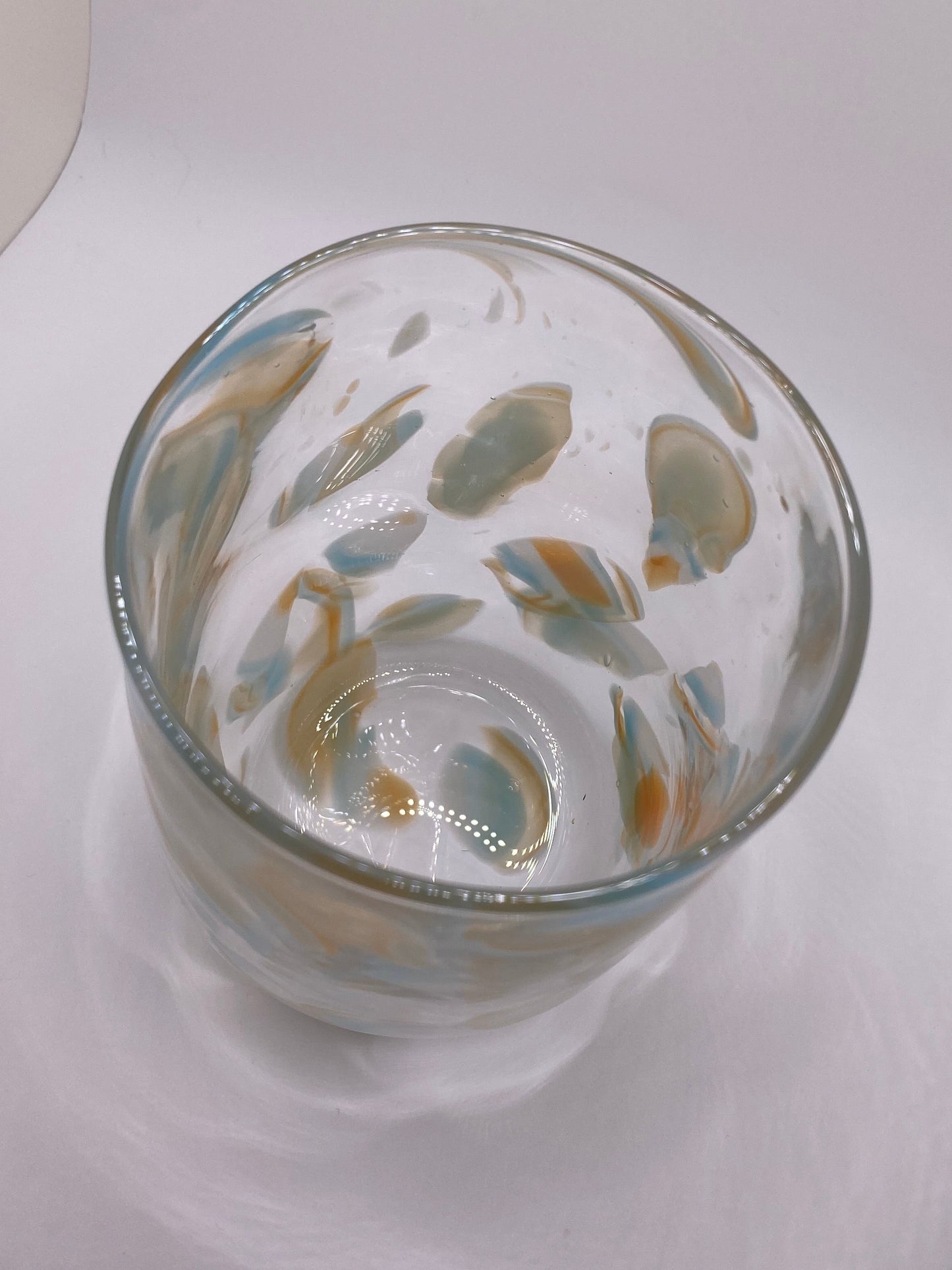 Orange and cream vase