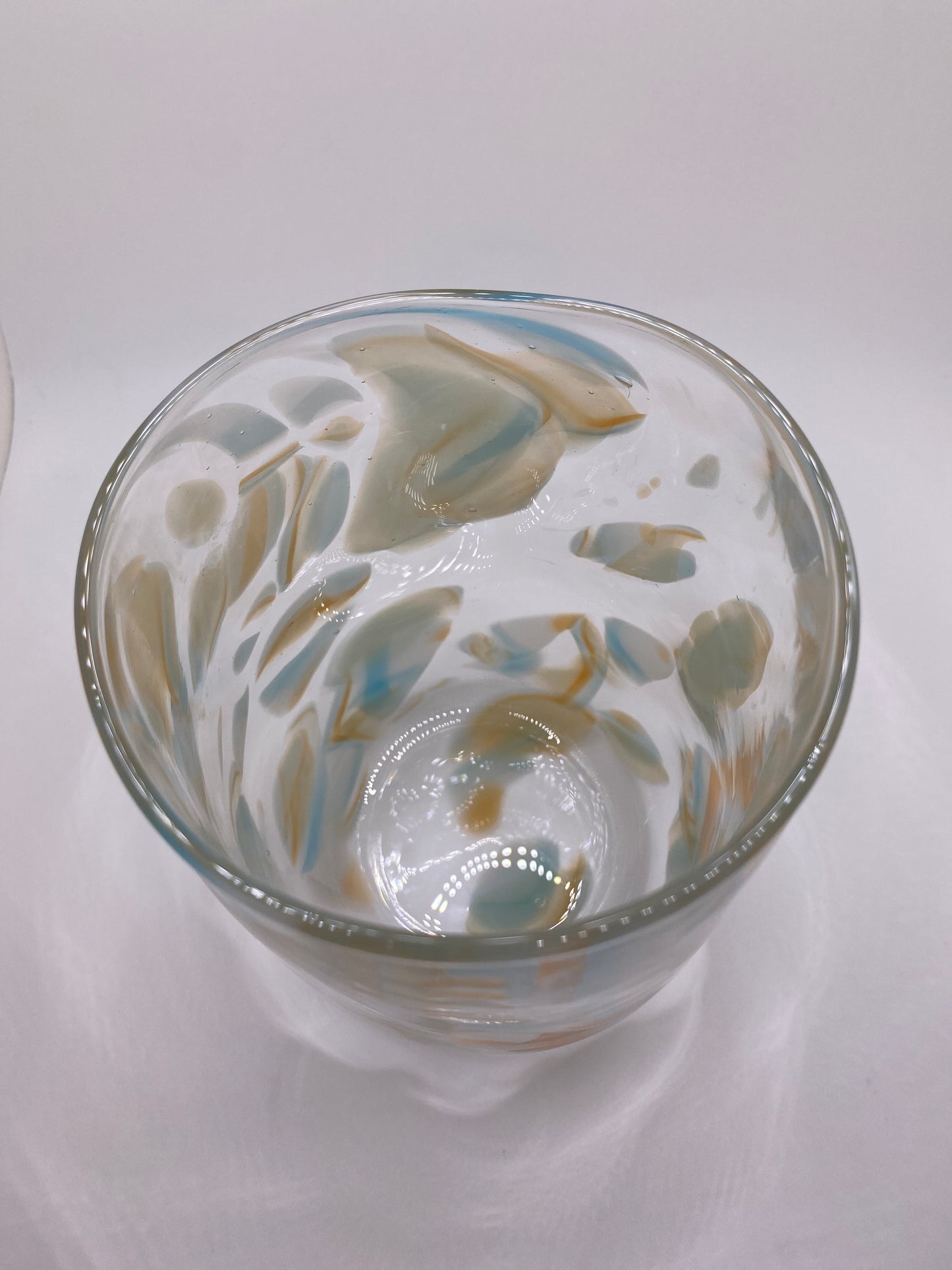 Orange and cream vase
