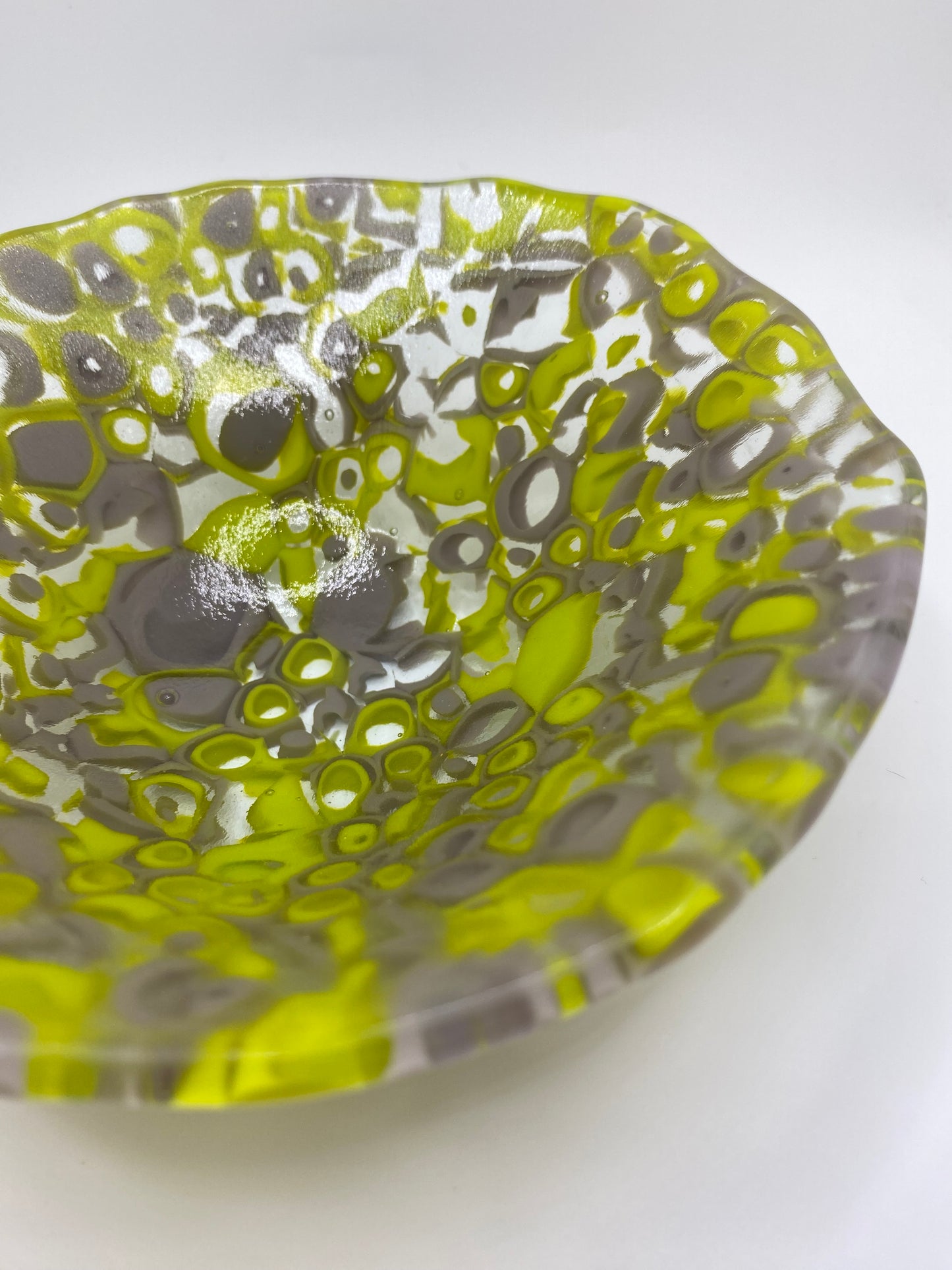 Gray and Chartreuse Murrine Bowl