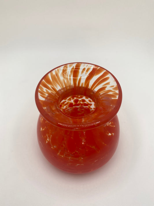 Red Frit Inkwell Bud Vase