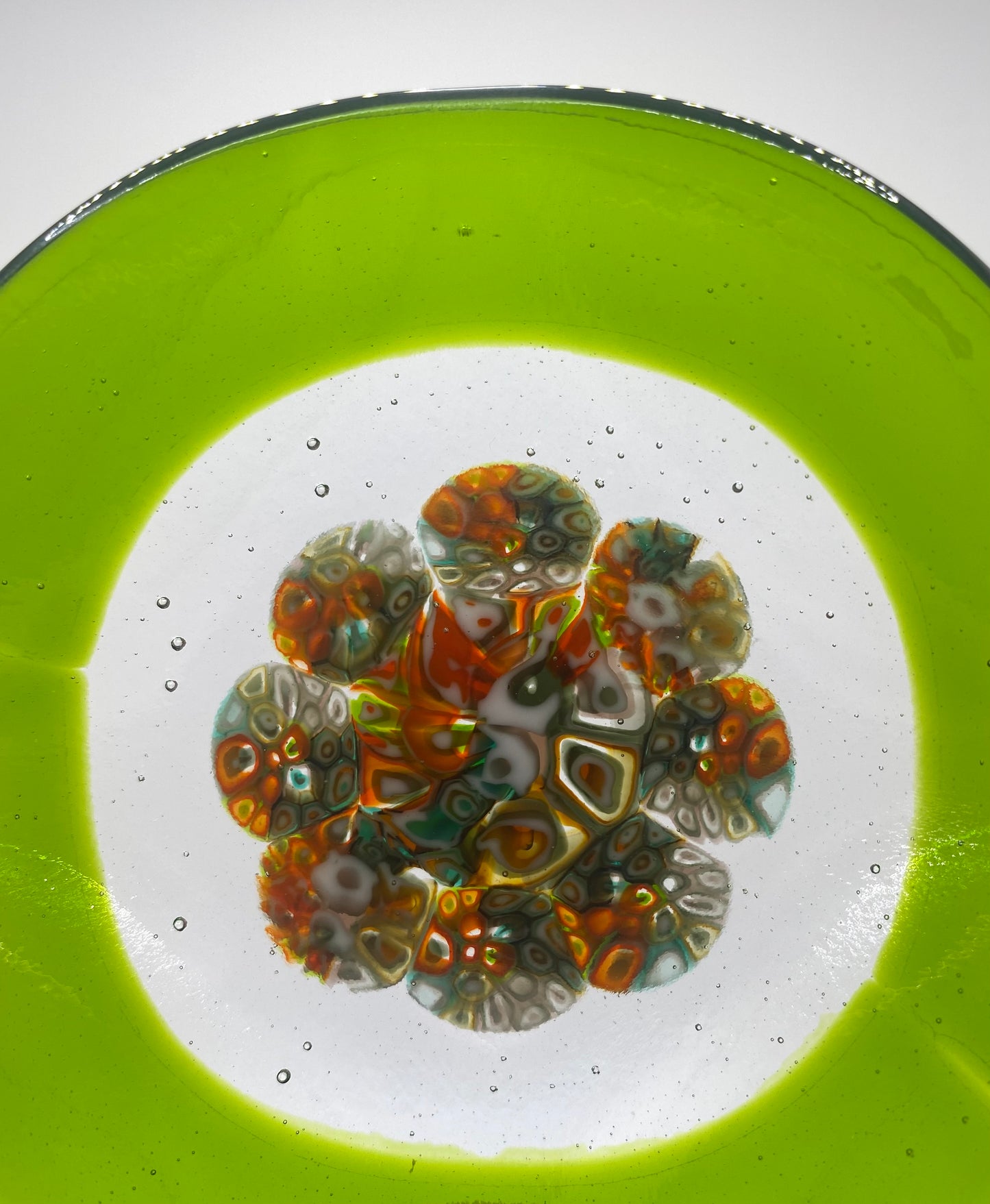 Green Rimmed Round Murrine Dish