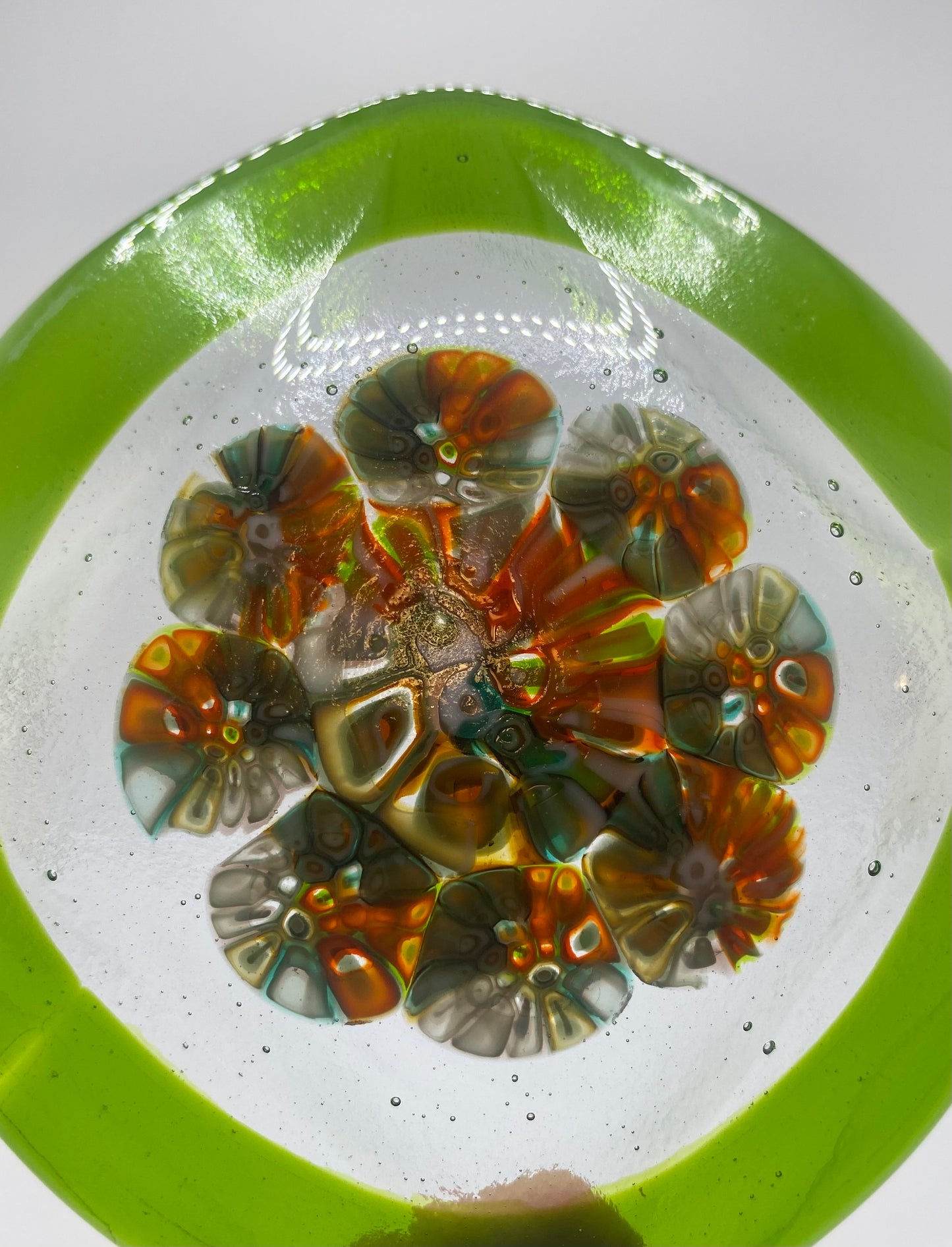 Green Rimmed Round Murrine Dish