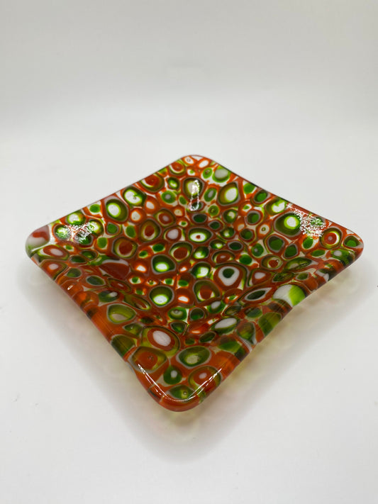 Red & Green Murrine Plate (medium)