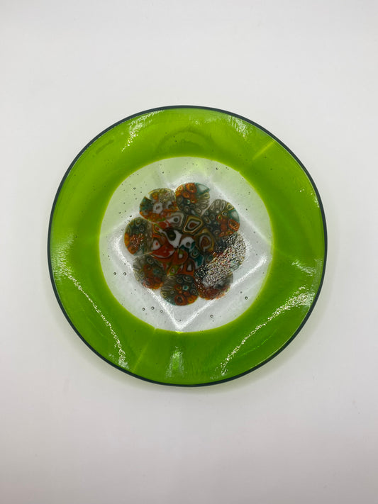 Green Rimmed Round Murrine Dish