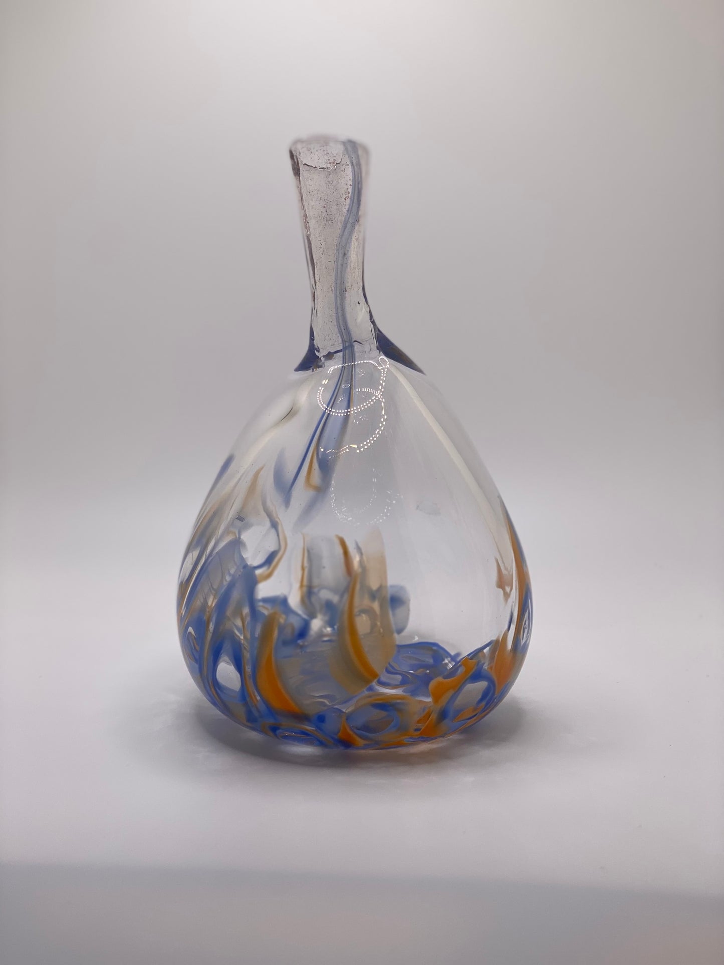 Blue and Orange Murrine Neck Vase