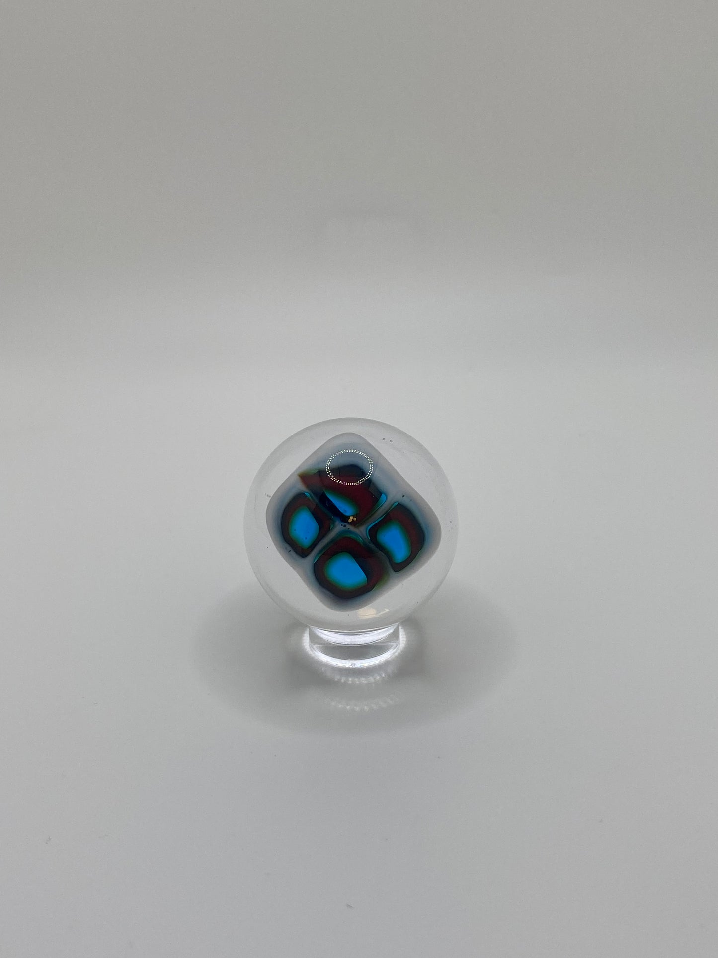 Red & Blue Square 4 Murrine Marble