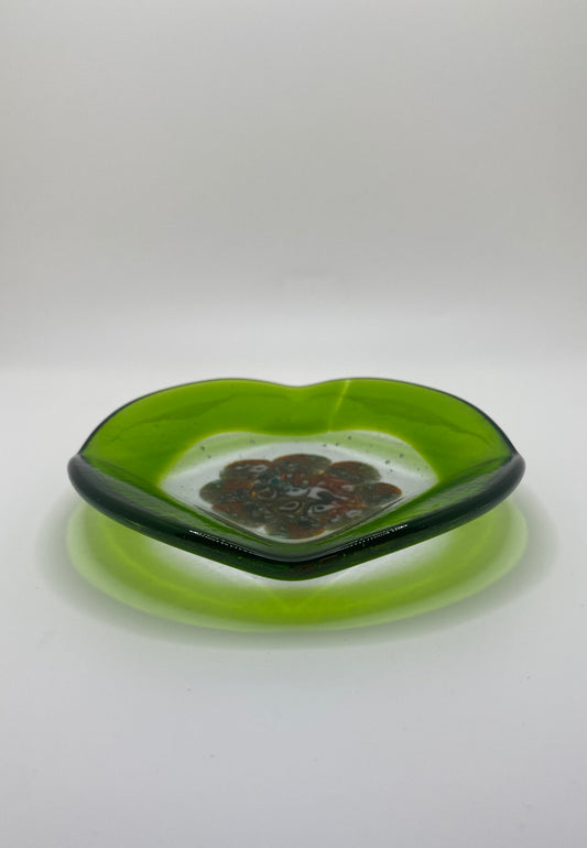 Green Rimmed Round Murrine Dish