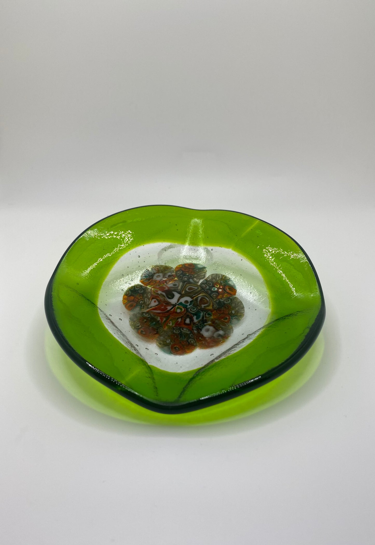 Green Rimmed Round Murrine Dish