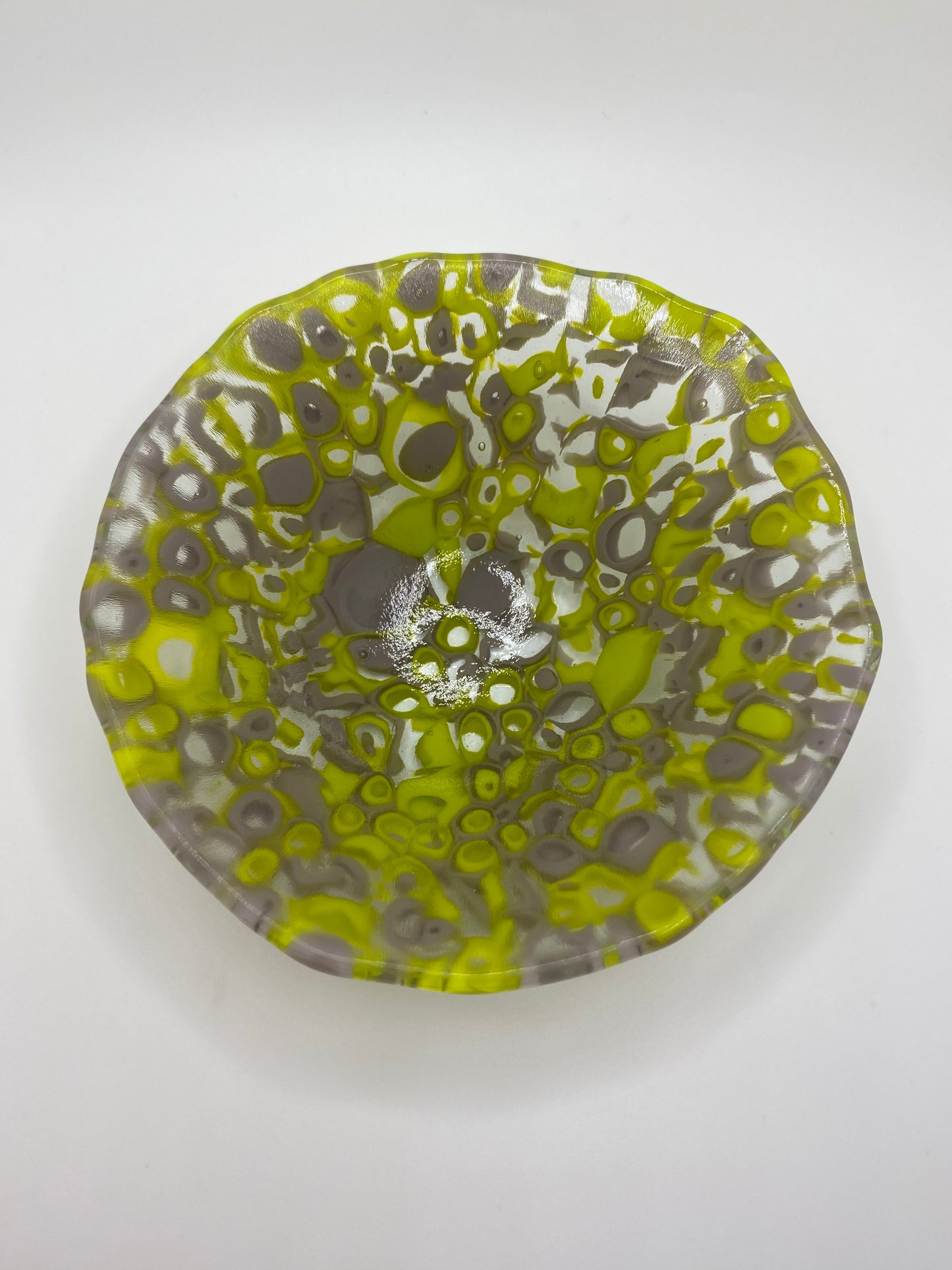Gray and Chartreuse Murrine Bowl