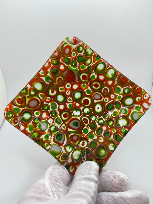 Red & Green Murrine Plate (medium)
