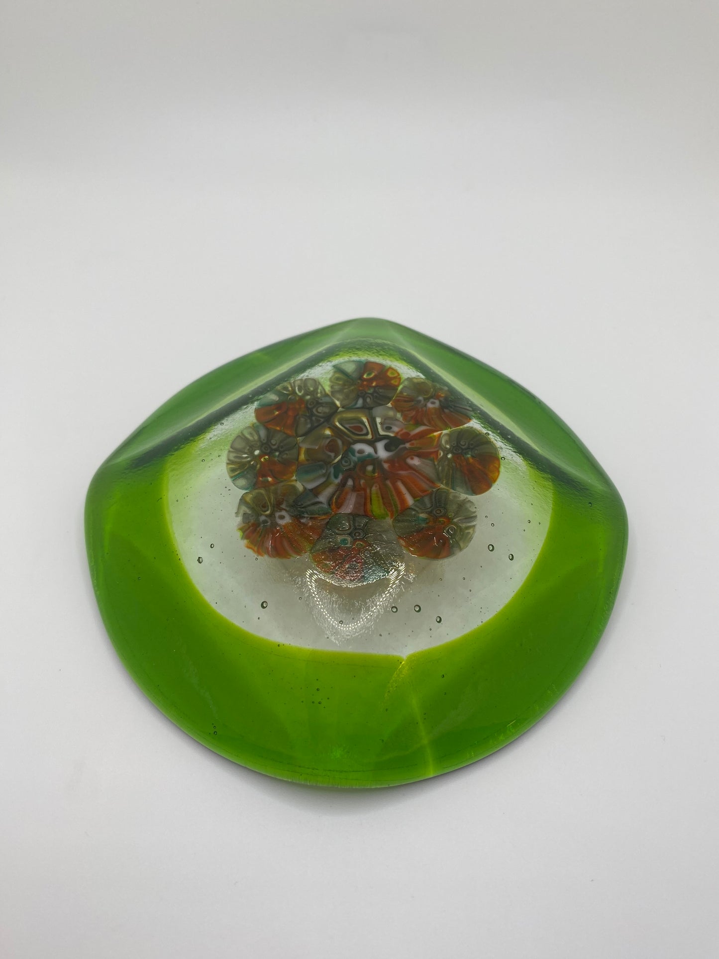 Green Rimmed Round Murrine Dish