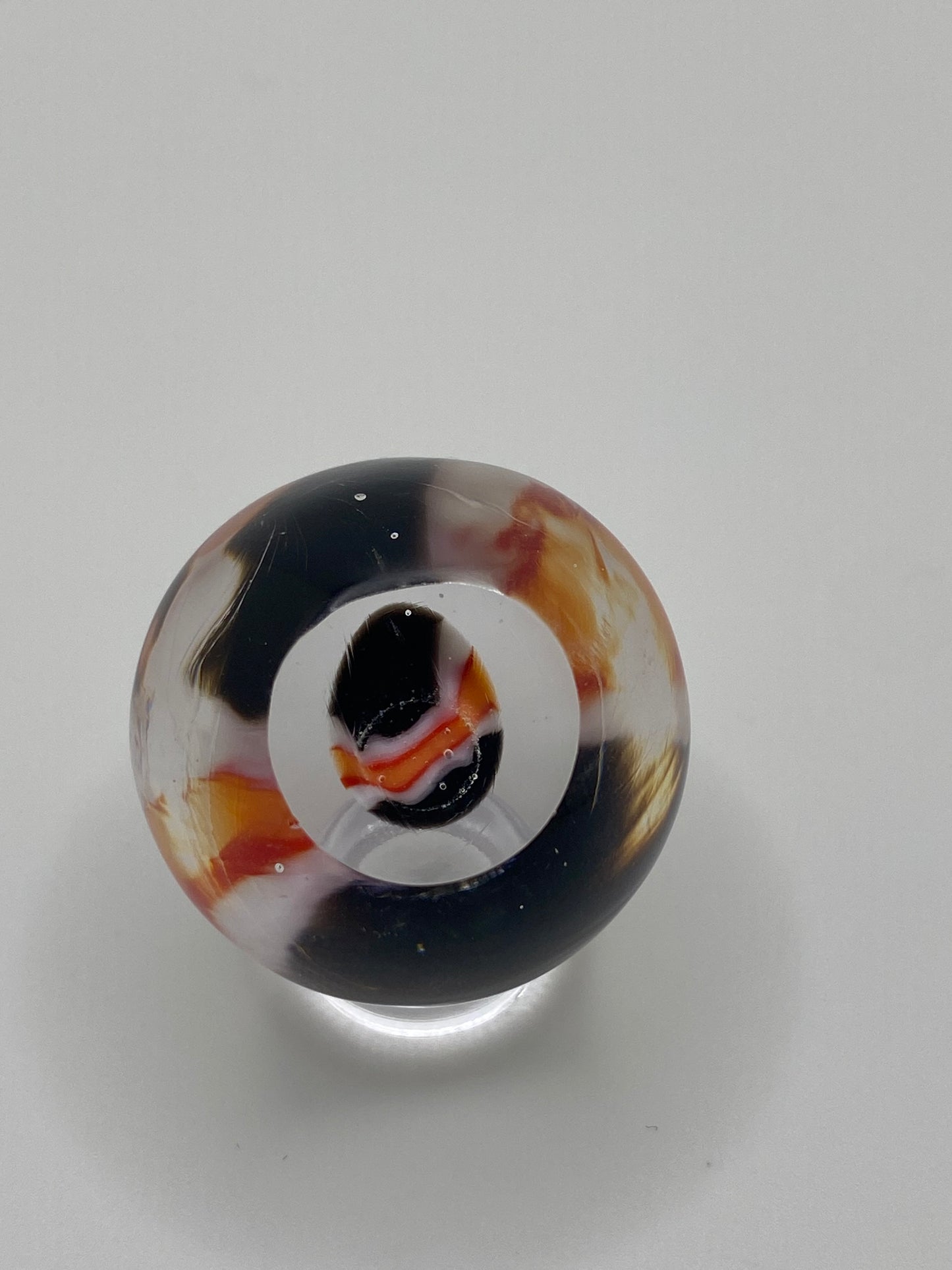 Black, Red & Orange Single Murrine Marble