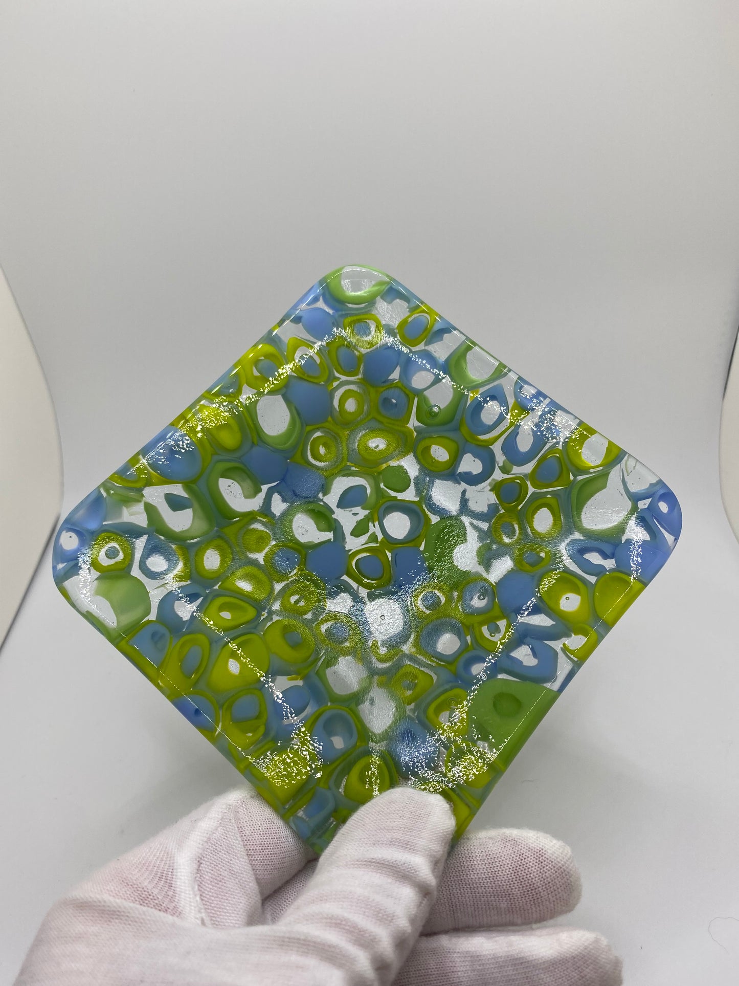 Green & Blue Murrine Plate (medium)