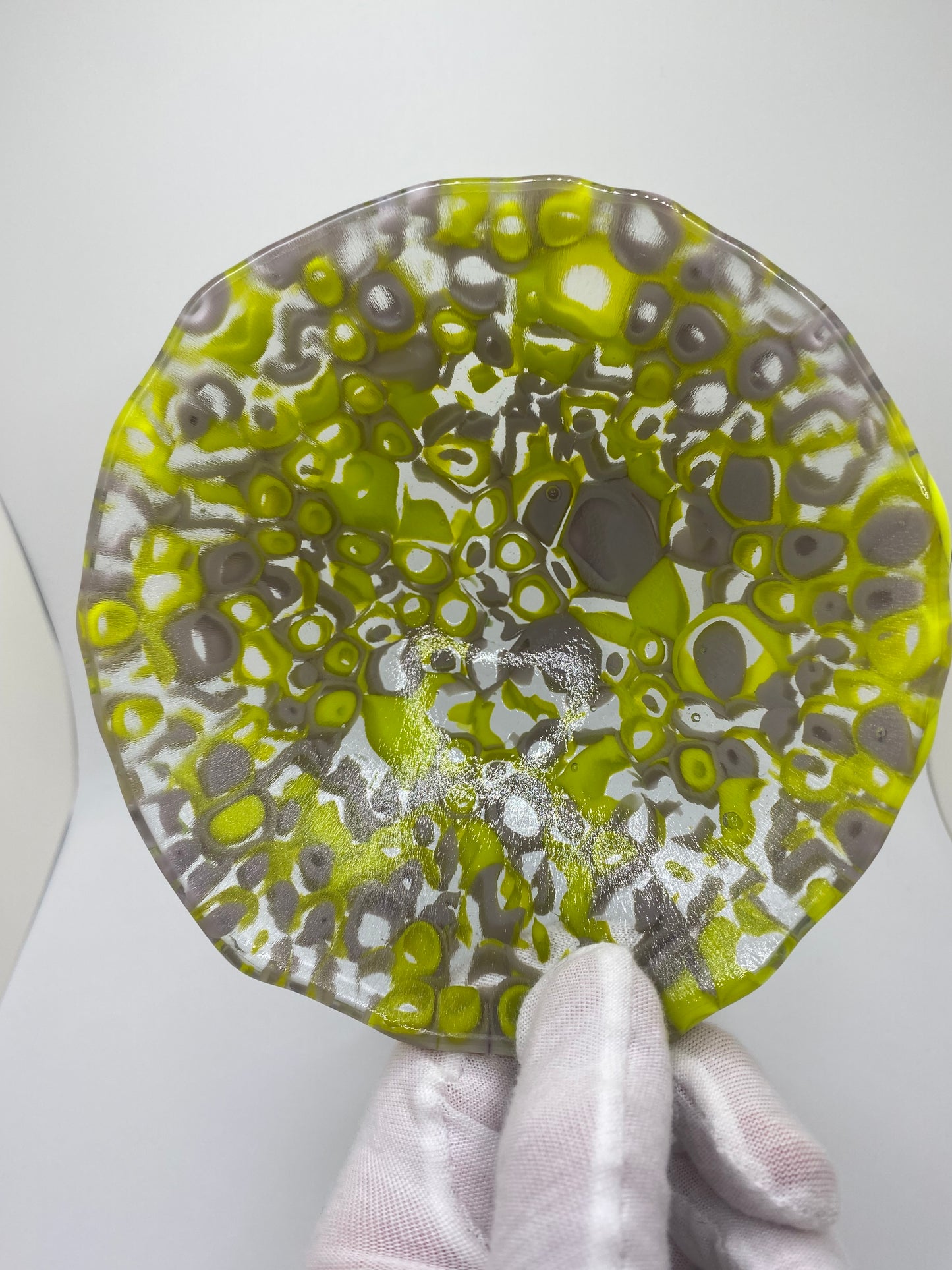 Gray and Chartreuse Murrine Bowl