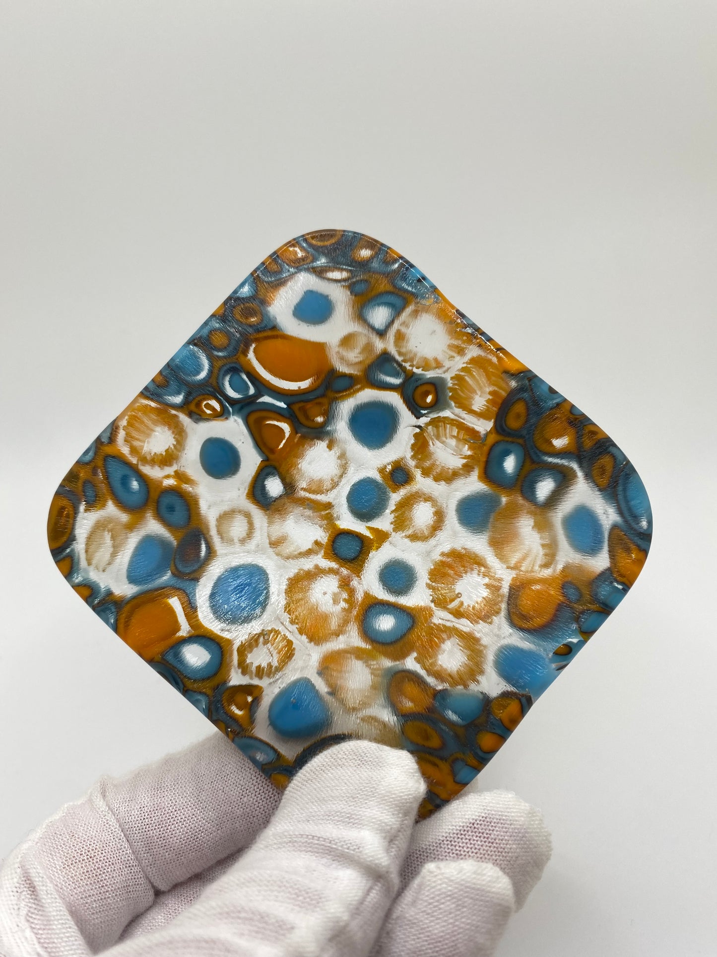 Blue & Orange Murrine Plate (small)