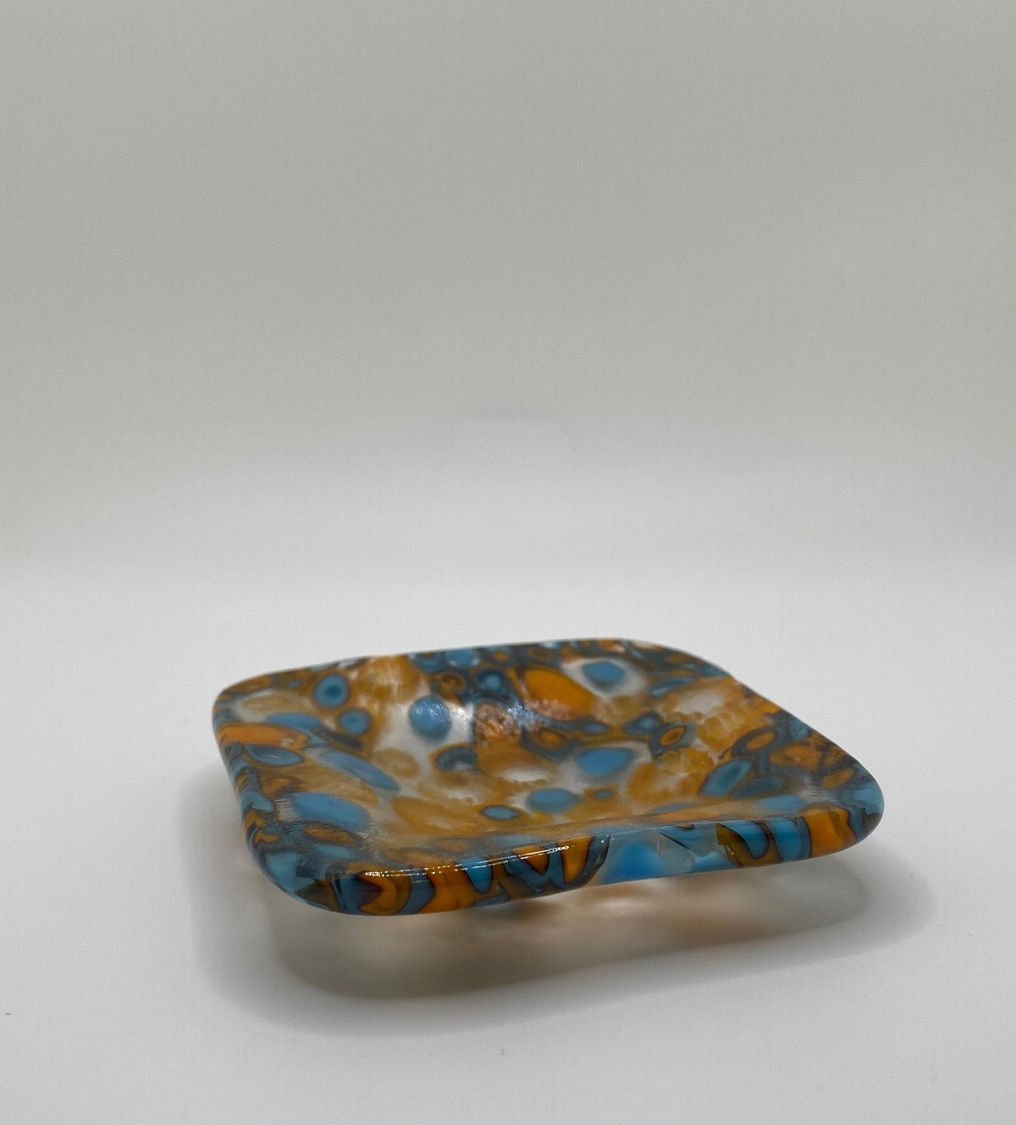 Blue & Orange Murrine Plate (small)