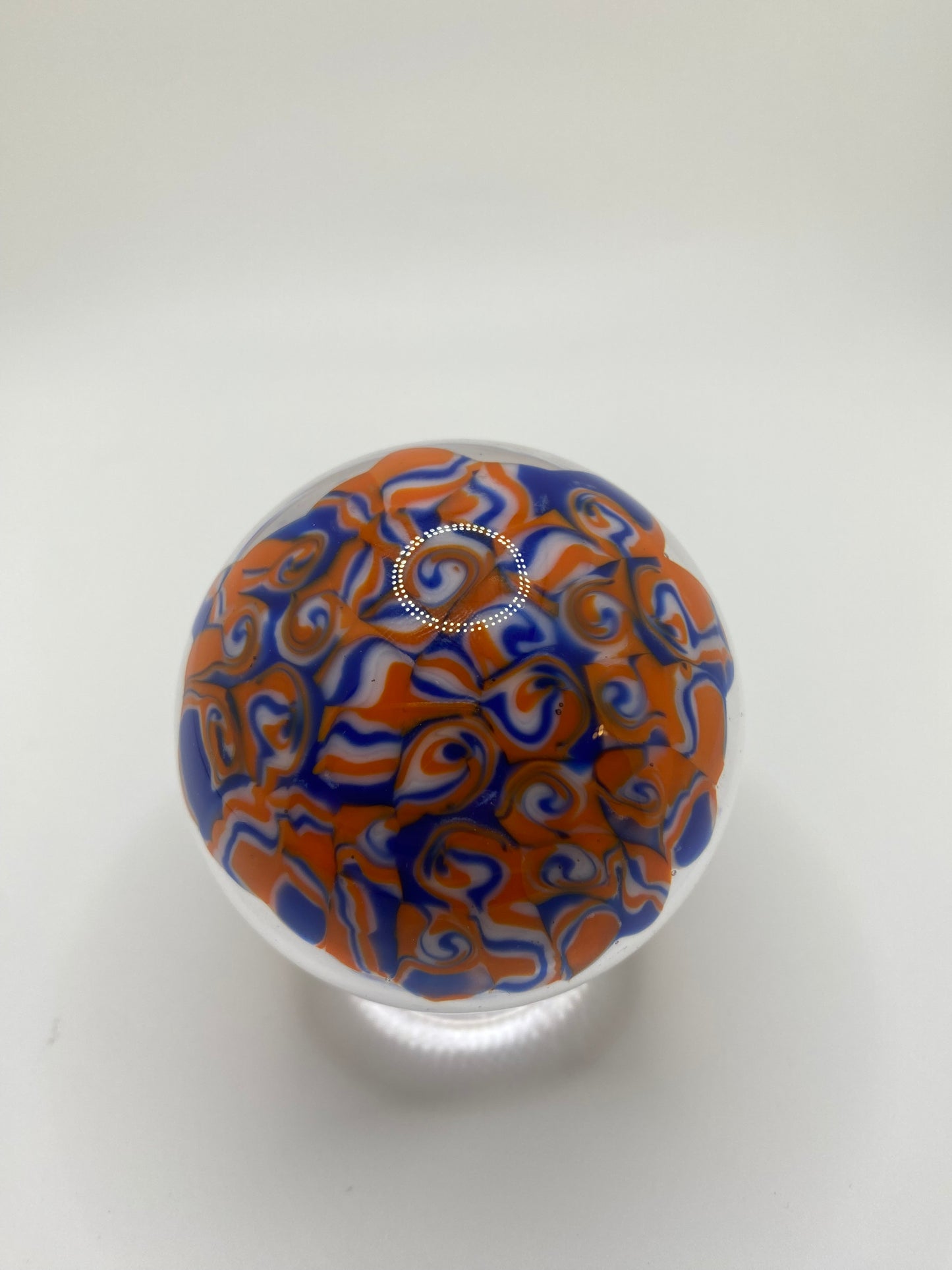Single Lens Blue & Orange Murrine Marble