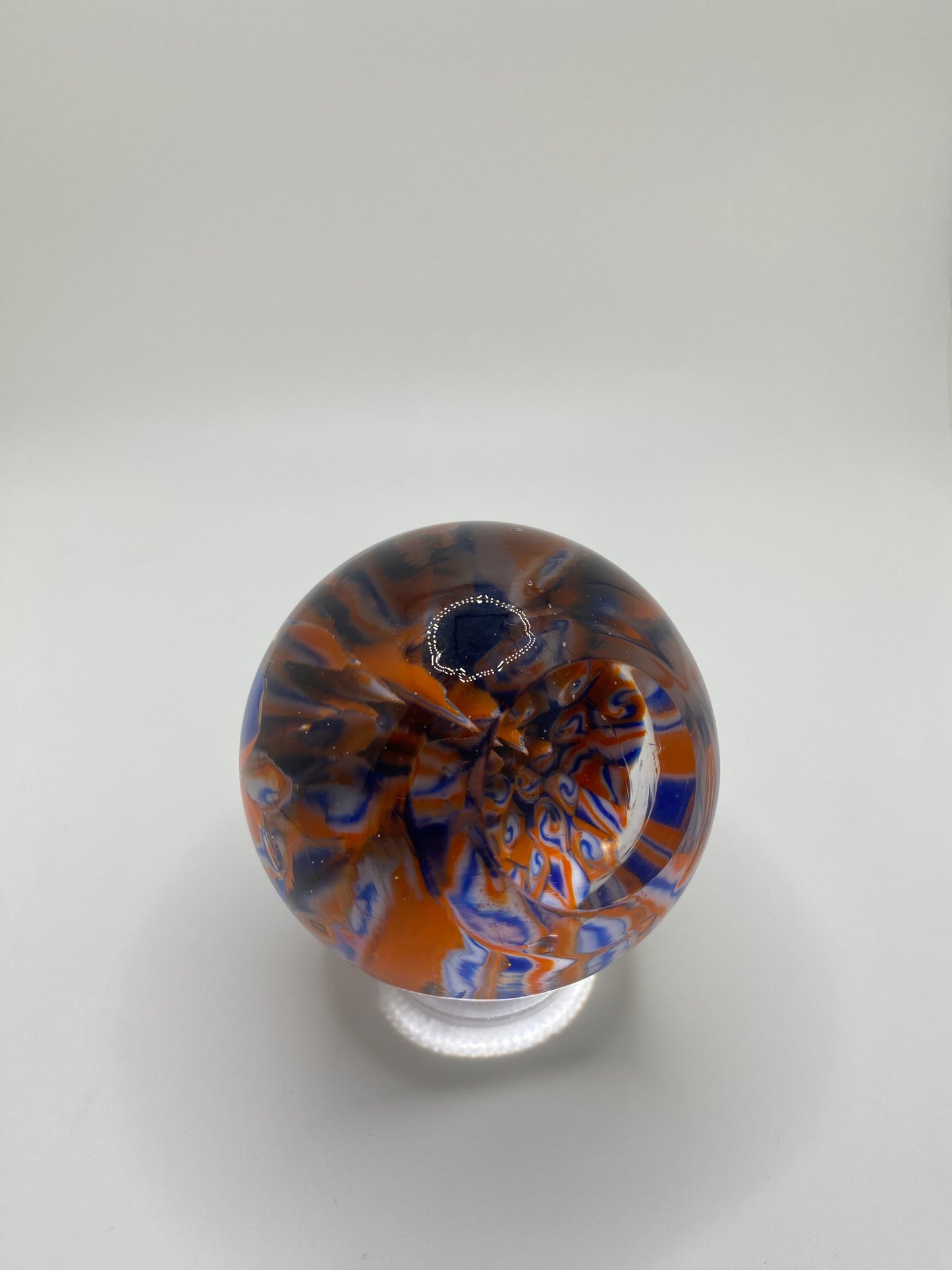 Single Lens Blue & Orange Murrine Marble