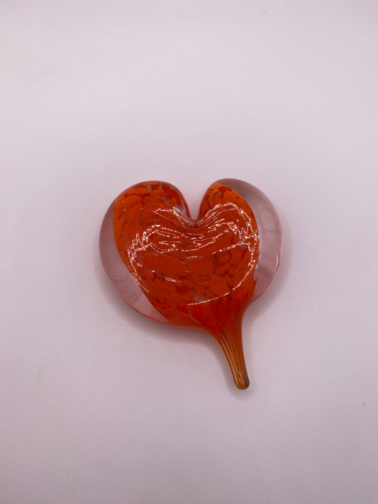 Glass Heart Paperweights