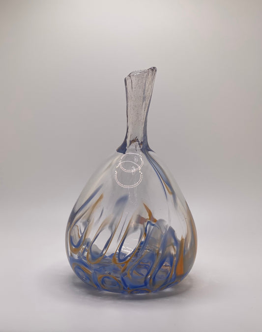 Blue and Orange Murrine Neck Vase